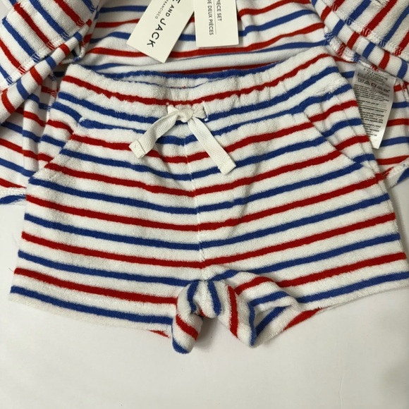 Janie and Jack Red and Blue Striped Two Piece Terry Outfit - Picture 6 of 8
